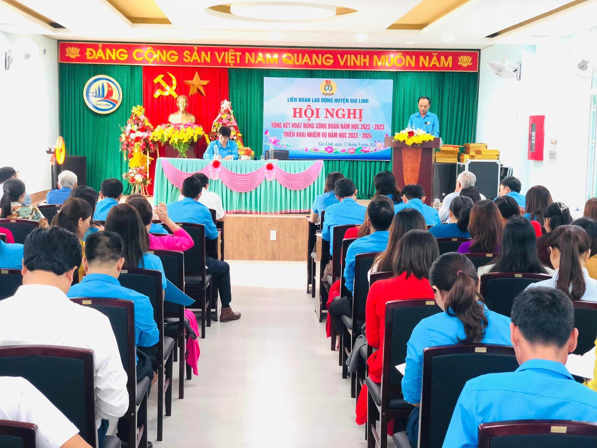 Liên đoàn lao động huyện Gio Linh tổng kết hoạt động Công đoàn năm học 2022 - 2023; triển khai phương...